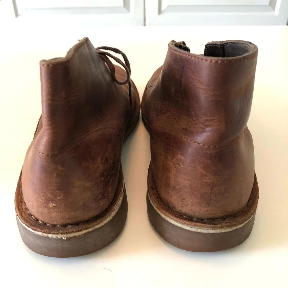 Clarks Bushacre 2 Beeswax Leather Chukka Boots Men’s 8 Brown Lace Up Ankle Shoes